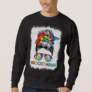 Sweatshirt Tie Dye Messy Bun Hockey Mama Sport Happy Mothers