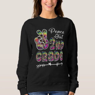 Sweatshirt Tie Dye Peace Out 2e Année Dernière Jour De Sum De