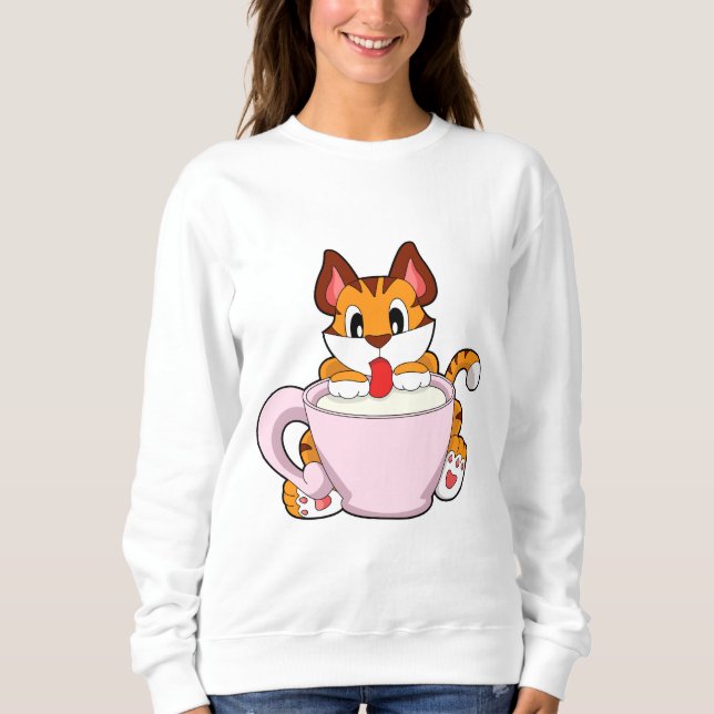 Sweatshirt Tiger chat avec la coupe de lait.PNG (Devant)