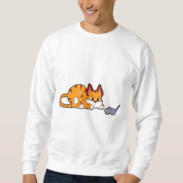 Sweatshirt Tiger chat avec souris (Devant)