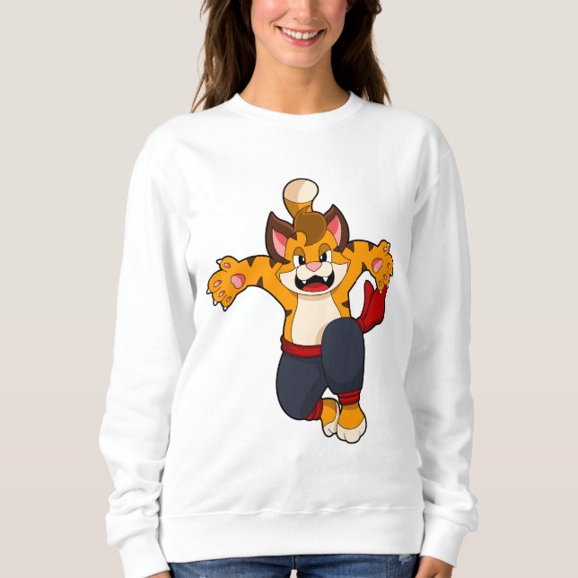 Sweatshirt Tiger dans les arts martiaux Karate (Devant)