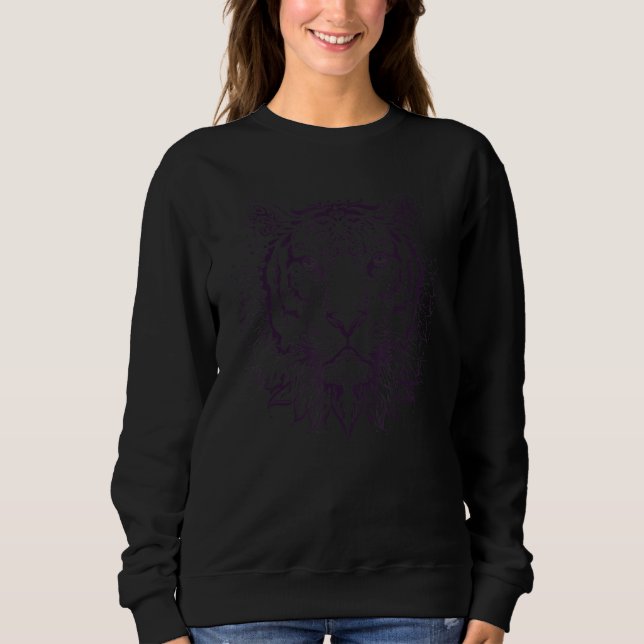 Sweatshirt Tiger Head Face Boho Style Wildlife (Devant)