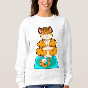 Sweatshirt Tigre au Yoga sur tapis de Yoga