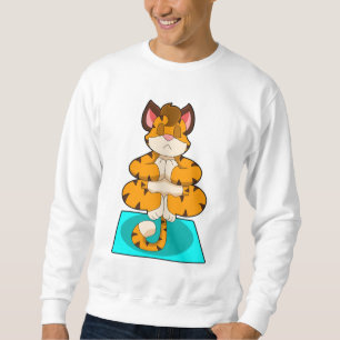 Sweatshirt Tigre au Yoga sur tapis de Yoga