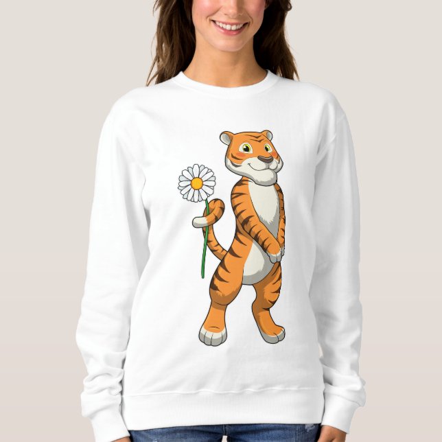Sweatshirt Tigre avec Daisy Flower (Devant)