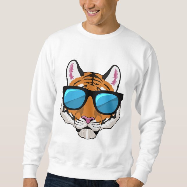 Sweatshirt Tigre avec lunettes de soleil (Devant)
