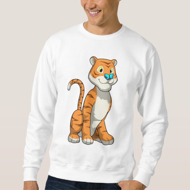 Sweatshirt Tigre avec papillon (Devant)