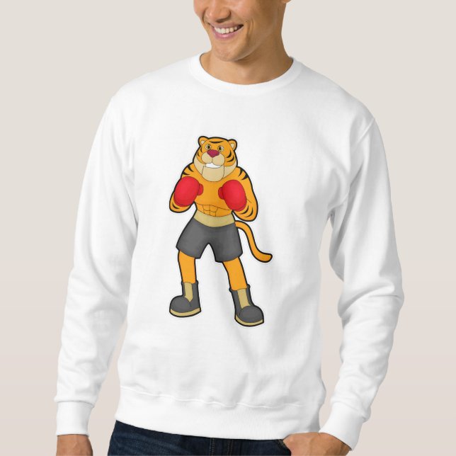 Sweatshirt Tigre en boîte avec gants de boxe (Devant)