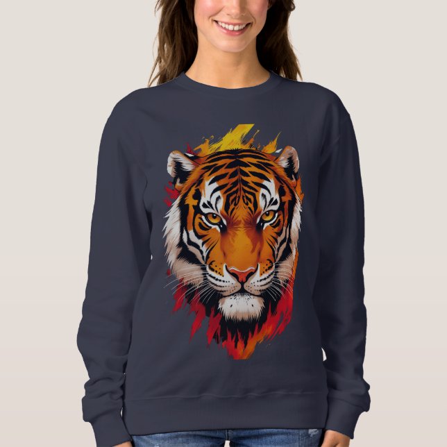 Sweatshirt Tigre majestueux- symbole de puissance, de courage (Devant)