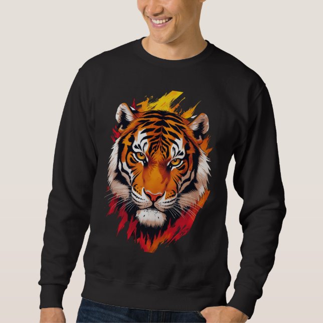 Sweatshirt Tigre majestueux- symbole de puissance, de courage (Devant)