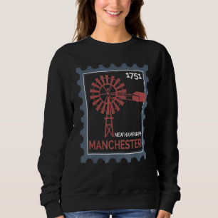 Sweatshirt Timbre-poste avec une ancienne éolienne à Manchest