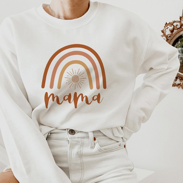 Sweatshirt TINLEY Boho Burnt Orange Rainbow Sun Mama (Créateur téléchargé)
