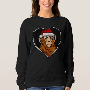 Sweatshirt Tissu déchiré visage de singe avec Casquette de No