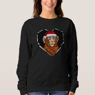 Sweatshirt Tissu déchiré visage de singe avec Casquette de No