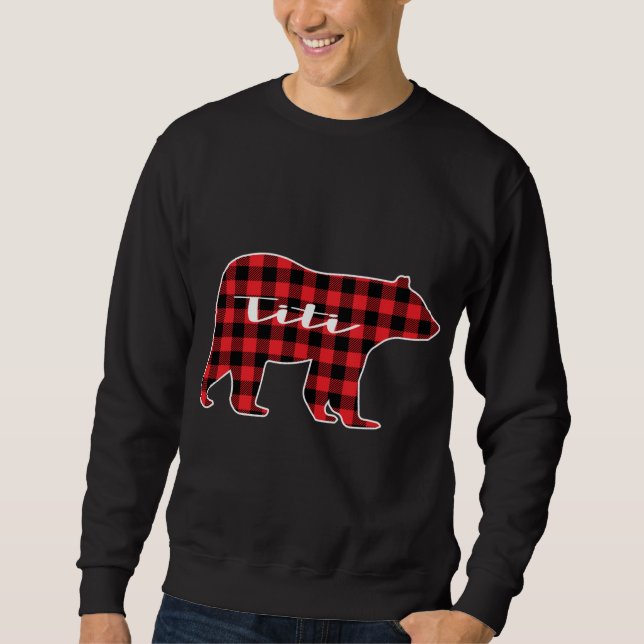Sweatshirt Titi Bear Red Plaid Family Correspondance Noël Paj (Devant)