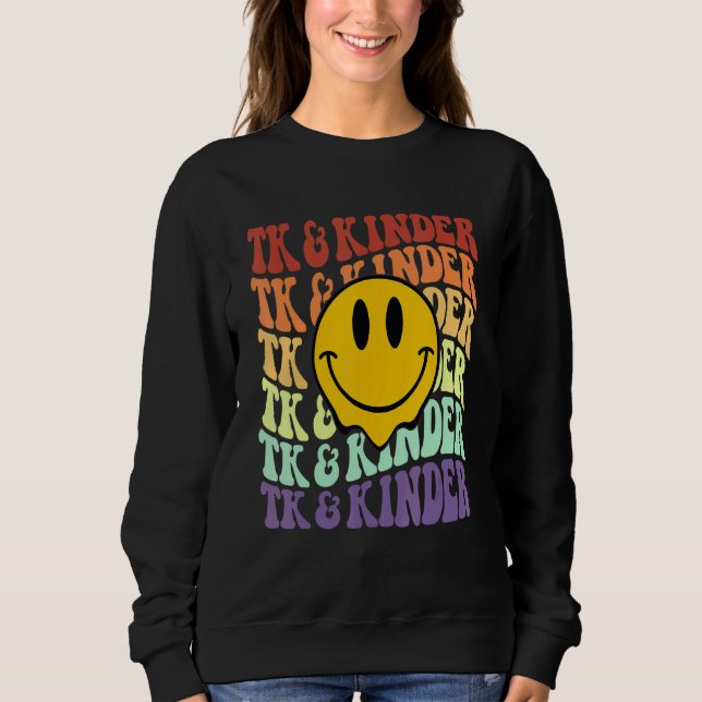 Sweatshirt TK and Kinder retro smile face Back To School kind (Devant)