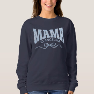 Sweatshirt Toile bleue personnalisée Coquette MAMA