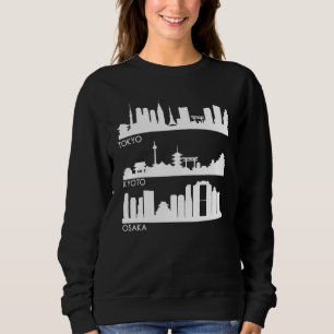 Sweatshirt Tokyo Osaka Kyoto Japan Cities Skyline