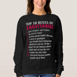 Sweatshirt Top 10 Règles Du Sagittaire Signe Zodiaque