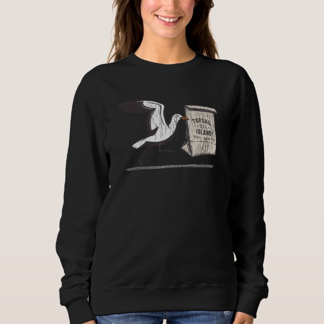 Sweatshirt Topsail Island NC Summertime Vacationing Seagull L (Devant)