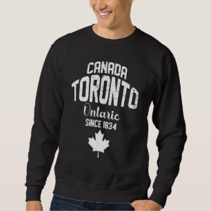 Sweatshirt Toronto Ontario 1834 Canada feuille d'érable Canad