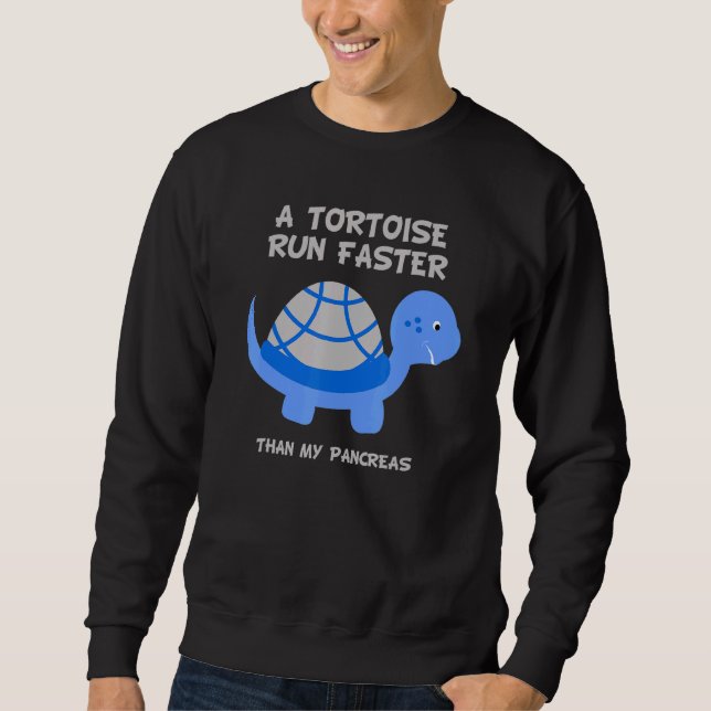 Sweatshirt Tortoise Courir plus vite que Pancreas Diabète Sen (Devant)