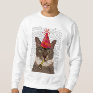 Sweatshirt Tortoiseshell Cat with Party Casquette