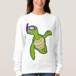 Sweatshirt Tortue à la natation avec tuba