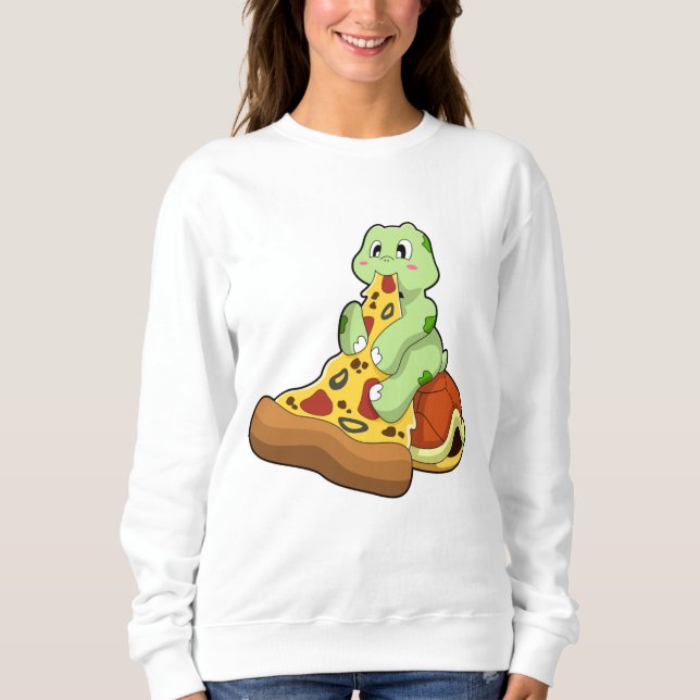 Sweatshirt Tortue à la pizza (Devant)