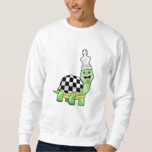 Sweatshirt Tortue aux échecs avec jeu d'échecs & King