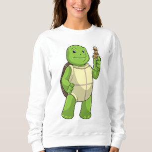 Sweatshirt Tortue aux échecs avec pièce d'échecs Pion