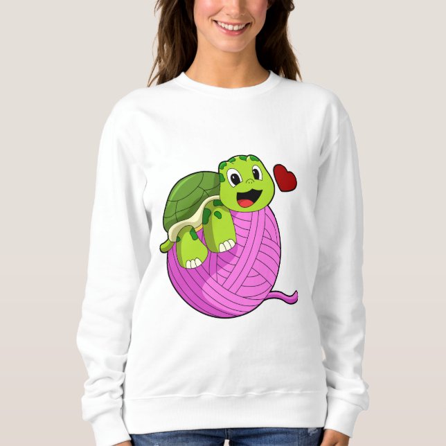 Sweatshirt Tortue avec balle de laine (Devant)