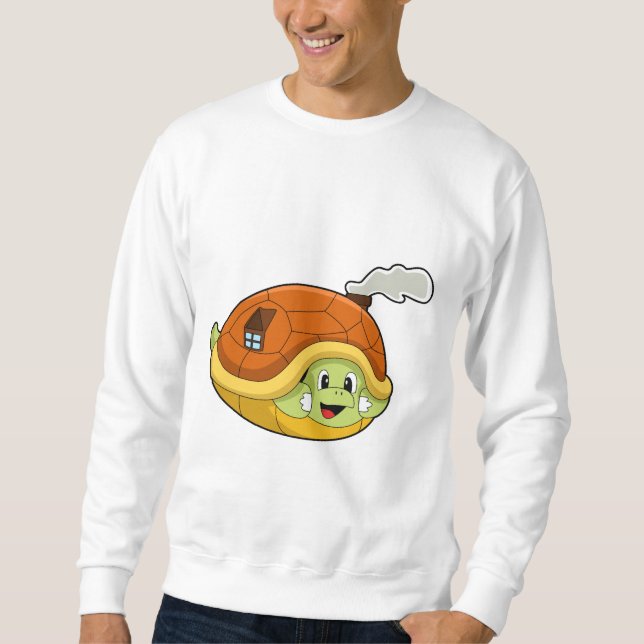Sweatshirt Tortue avec coquille comme maison (Devant)
