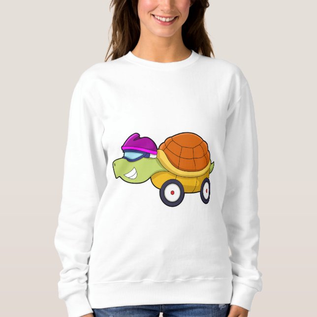 Sweatshirt Tortue avec coquille comme voiture (Devant)