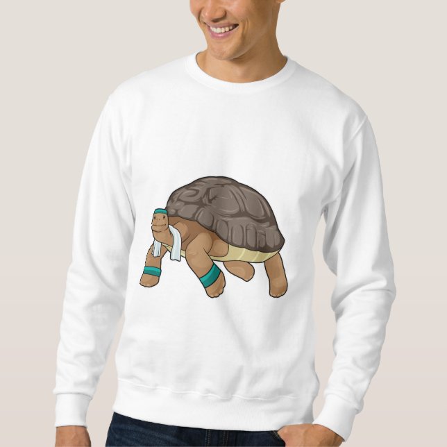 Sweatshirt Tortue comme coureur avec serviette (Devant)