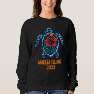 Sweatshirt Tortue de mer de l'île d'Amelia Floride 2023 Hibis