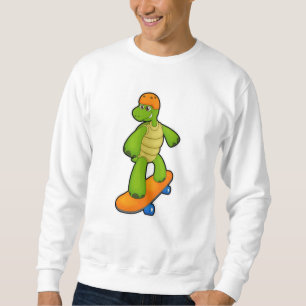 Sweatshirt Tortue en Skateboard avec Skateboard & Casque