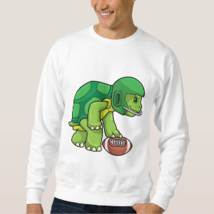 Sweatshirt Tortue en sport avec football et casque