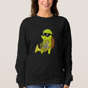 Sweatshirt Tortue Portant des lunettes de soleil Jouant à la