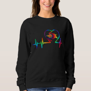 Sweatshirt Tortue Tie Dye Battement de coeur Animal Marin Coe