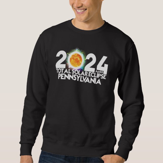 Sweatshirt Total Solar Eclipse Pennsylvania 2024 American Tot (Devant)