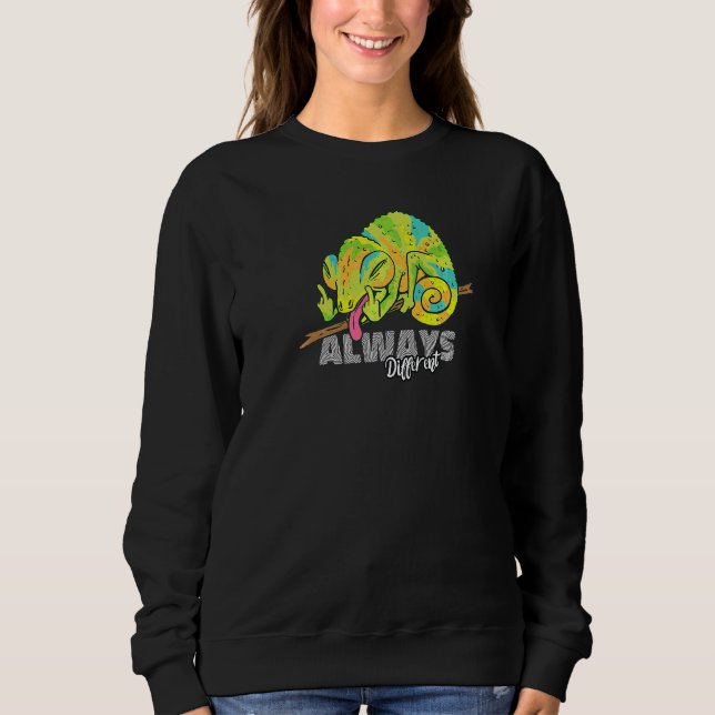 Sweatshirt Toujours Différent Lézard Caméléon Geckos Reptile  (Devant)