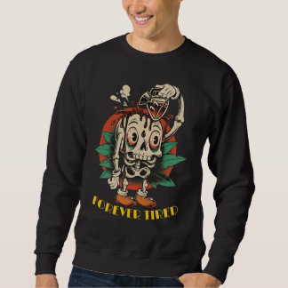 Sweatshirt Toujours fatigué - Drôle de chariot à café squelet
