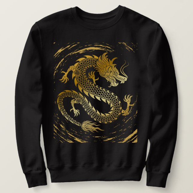 Sweatshirt Tourbillon de dragon d'or (Design devant)