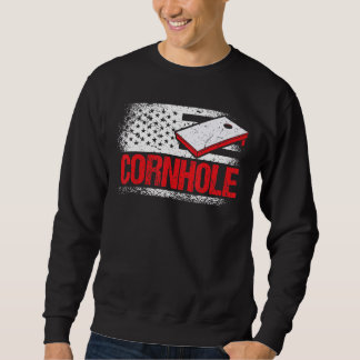 Sweatshirt Tournoi Cornhole Corn Hole Rouge Blanc