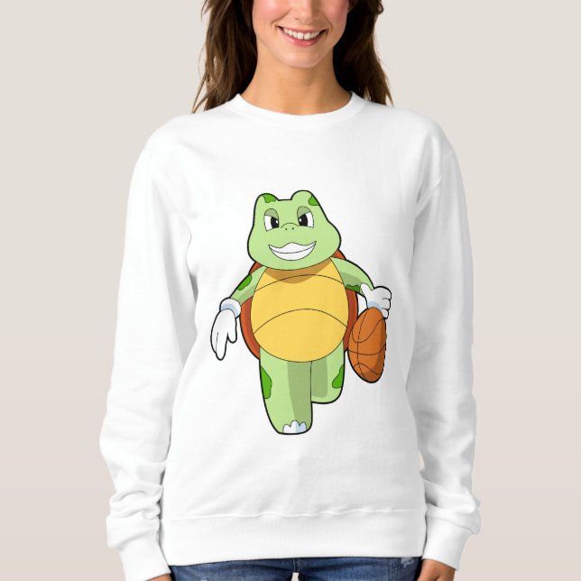 Sweatshirt Tourtle as basketball player with basketball.PNG (Devant)