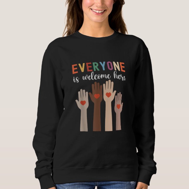 Sweatshirt Tout Le Monde Est Le Bienvenu Ici Enseignant Idaho (Devant)