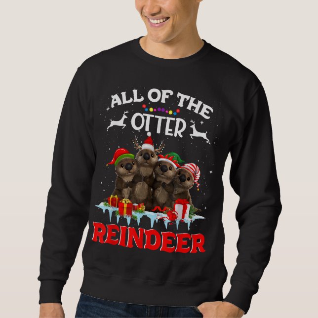 Sweatshirt Tout Le Rinder De Loutres Drôle Autre Noël (Devant)