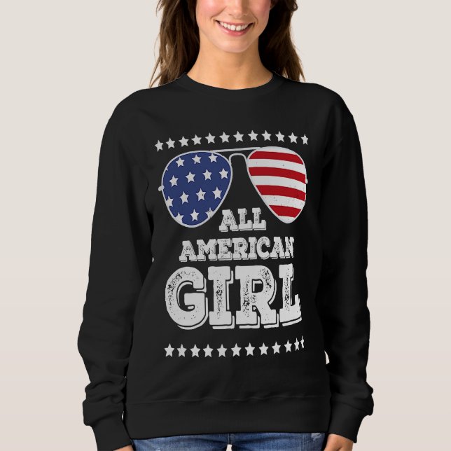 Sweatshirt Toute Américaine Famille de jumelage 4 juillet fil (Devant)