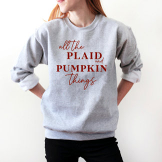 Sweatshirt Toutes les choses Plaid et Citrouille tombent Unis